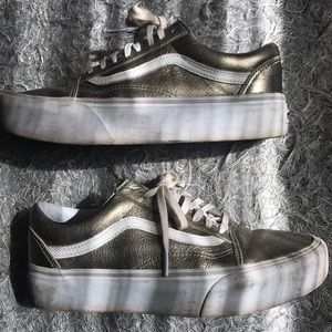 Vans Old Sokol Platform Sneaker in Metallic Gold